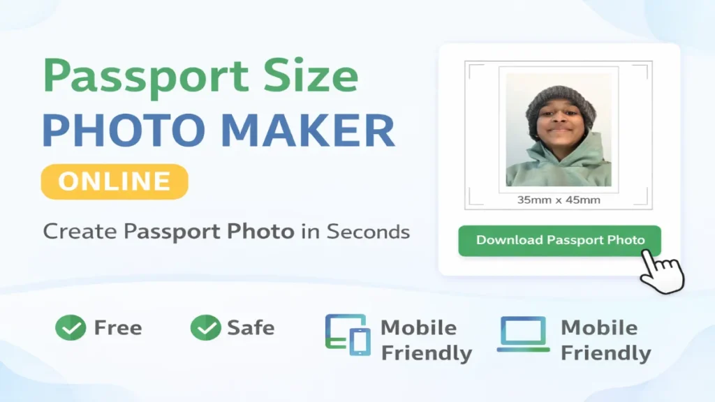 Passport size photo maker online tool to create perfect passport photo in seconds