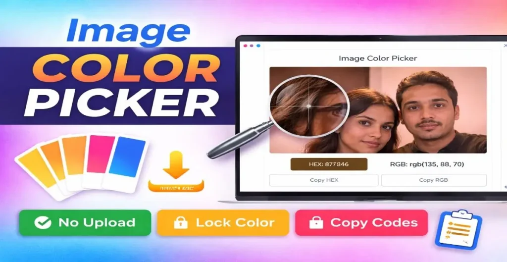 Image color picker tool to find HEX and RGB color codes from any image online