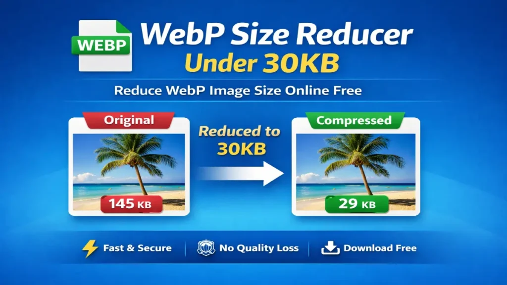 WebP size reducer under 30KB online free – compress WebP image without quality loss