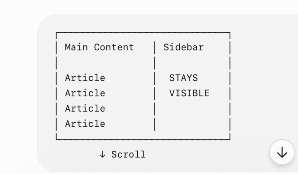 With a sticky sidebar: